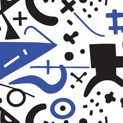 Seamless black and white geometric pattern