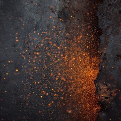 Dynamic abstract dark background with vibrant orange particles creating depth and visual interest