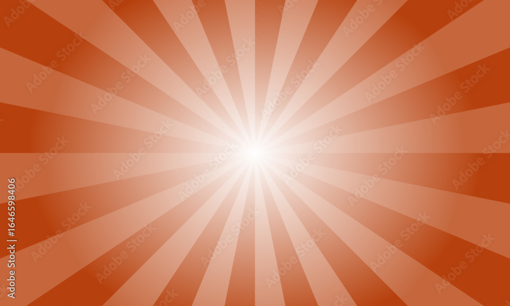 Poster rust brown sunburst background. abstract rays texture background. sunburst background with yellow ra