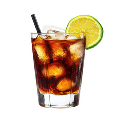  Cuba Libre - Cocktail with Cola and Ice [Transparent Background PNG]
