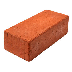 Red brick block isolated on transparent background