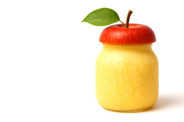 Creative apple smoothie jar with red apple lid and leaf