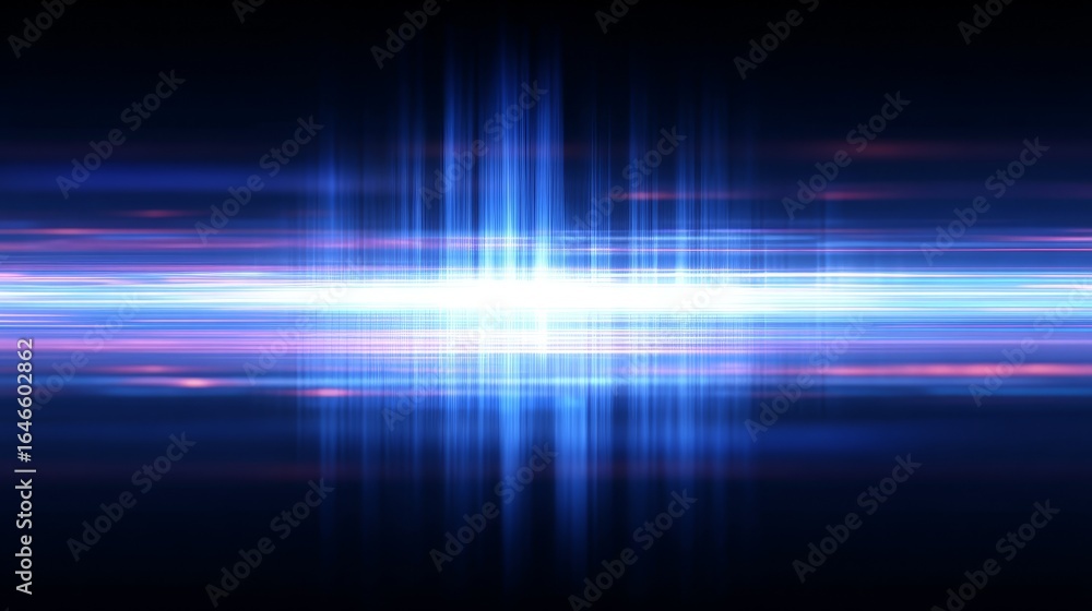 Aufkleber dynamic abstract visualization of vibrant blue and glowing pink light streaks creating energetic tra