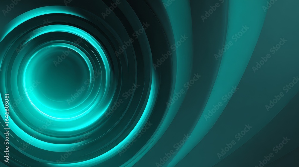 Poster exploring a long dark green subterranean passage with an ethereal glow of light emanating from the e