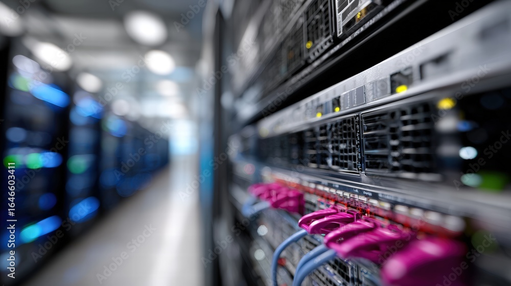 Poster advanced data center server rack infrastructure