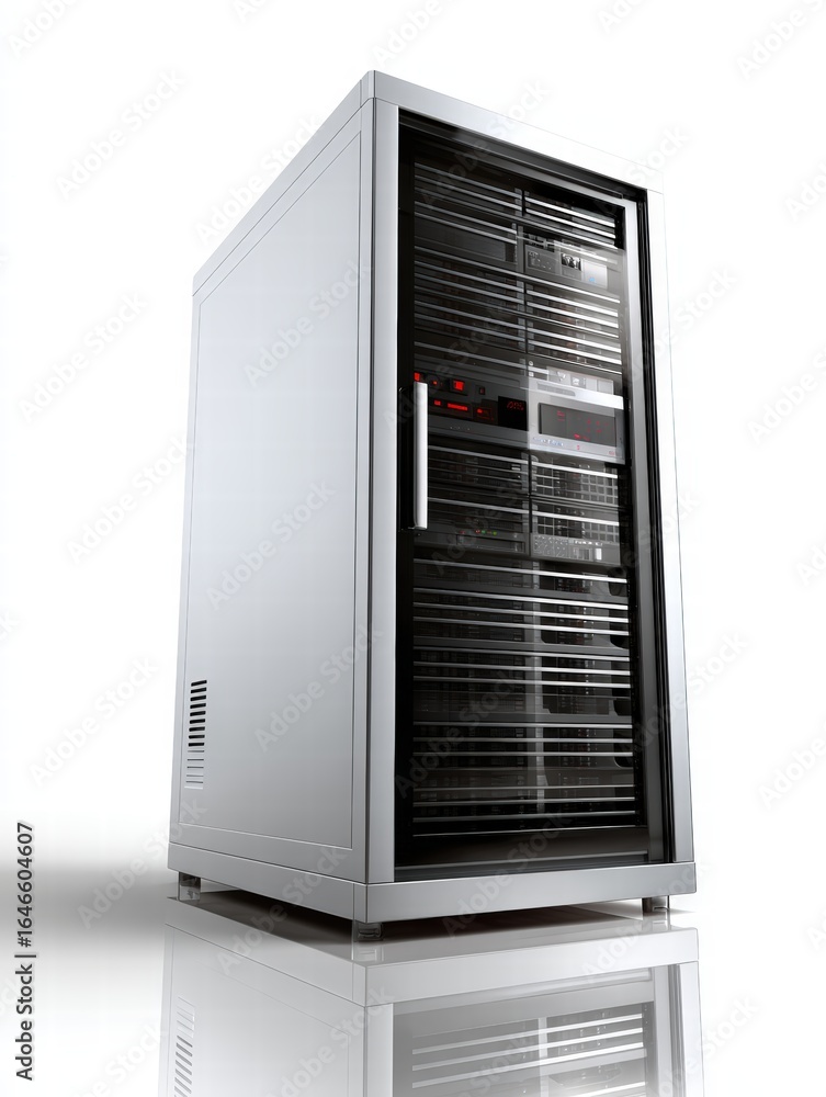 Poster high-capacity data server rack for data centers