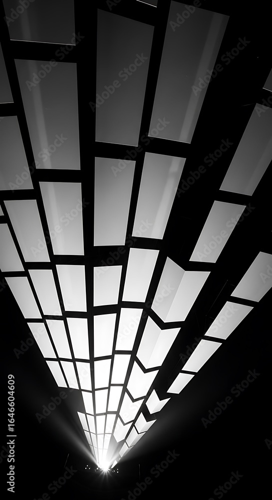 Poster abstract geometric pattern of lights converging to a single point