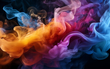 Obraz premium colored smoke on black background