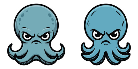Obraz premium Octopus fish cartoon vector illustration