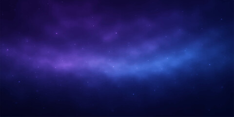 Blue abstract space background with stars and galaxy elements