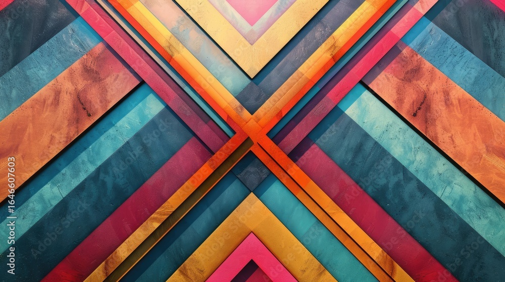 Poster geometric abstract pattern with colorful overlapping diamonds. seamless design for wallpaper. abstra