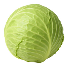 Obraz premium A whole green cabbage isolated on black background fresh healthy vegetable food ingredient