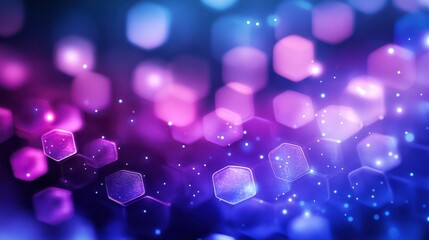 Abstract light shapes and hexagonal bokeh in vibrant night scene