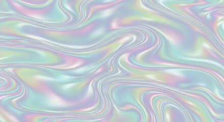 Obraz premium Dreamy Iridescent Swirling Background with Pastel Colors - Ethereal Holographic Liquid Texture for Design.