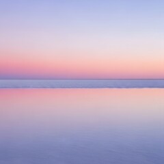 Obraz premium Pastel Sky Meets Calm Waters: A Serene Horizon Reflected, Evoking Tranquility and Peaceful Harmony at Dawn.