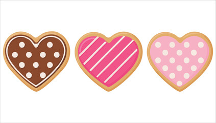 realistic Valentine's day dessert set vector graphic plain