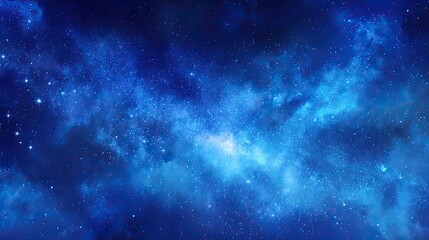 Obraz premium Deep space nebula, vibrant blues and dark hues