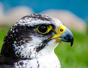 Close-up of a falcon's head