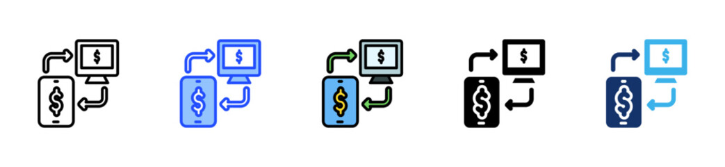 Online Transfer Icon Collection With Multiple Styles