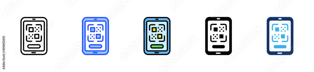 Aufkleber qr payment icon collection with multiple styles