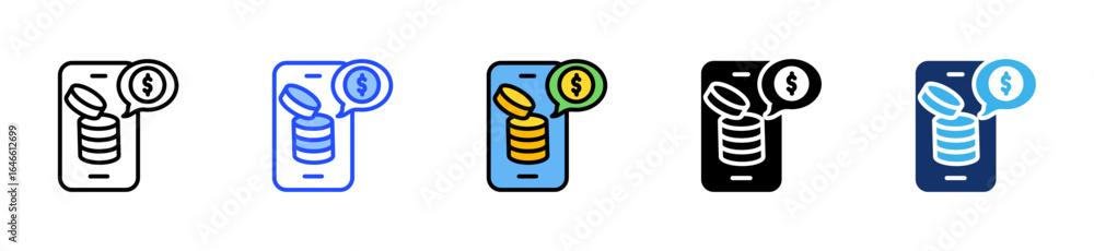 Poster balance check icon collection with multiple styles