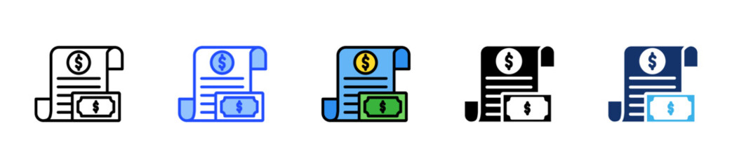 Bill Payment Icon Collection With Multiple Styles
