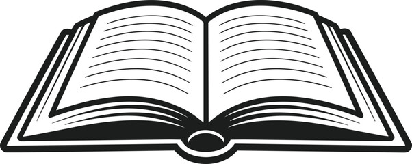 Open Book – Minimal Reading and Education Silhouette Vector
