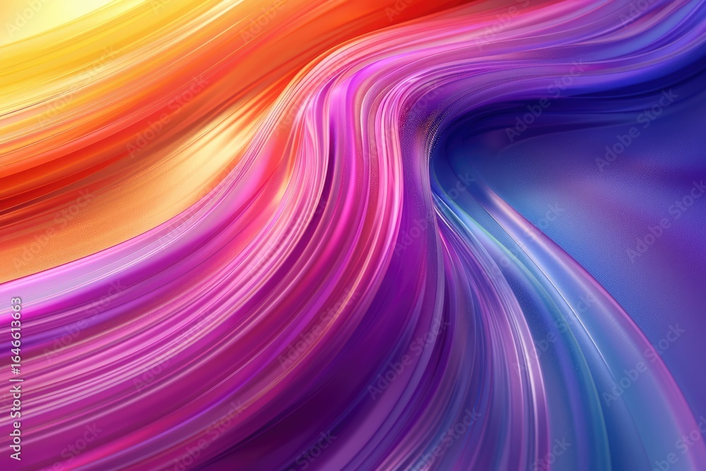 Poster vibrant abstract waves in red, orange, and purple. close up of gradient vibrant color from fabric ma