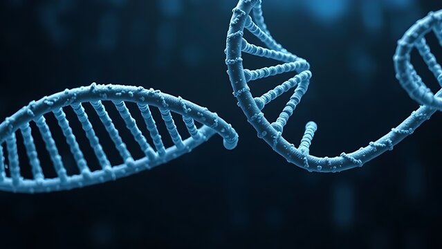 A DNA helix woven from mathematical formulas, entwining all known life within its spiral.