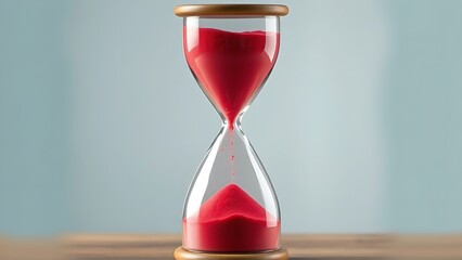 An hourglass with fast-flowing red sand beside a normal one, illustrating misdiagnosed aging.