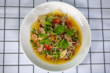 Spicy Mixed Salad On The Table
