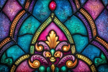 ABSTRAKTER HINTERGRUND: BUNTGLASMOSAIK-DETAIL