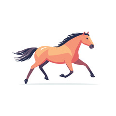 Fototapeta premium Graceful Running Horse Depicted in a Vibrant Stylized Illustration