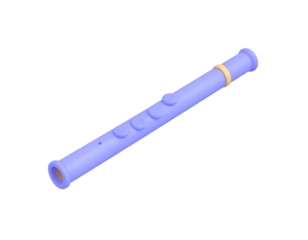 3D Render Purple Flute