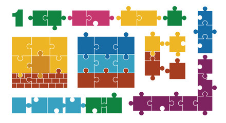 Puzzle Template Vector Illustration Collection