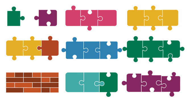 Puzzle Template Vector Illustration Collection