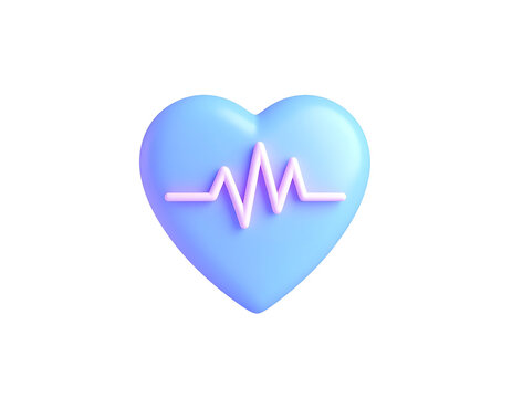 3D Heartbeat Illustration