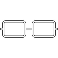 black outline square frame glasses