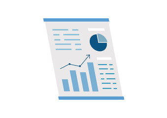 シンプルでフラットなグラフ　資料のイラスト