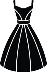 dress silhouette vector art illustration