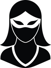 fashion mask silhouette vector art illustration