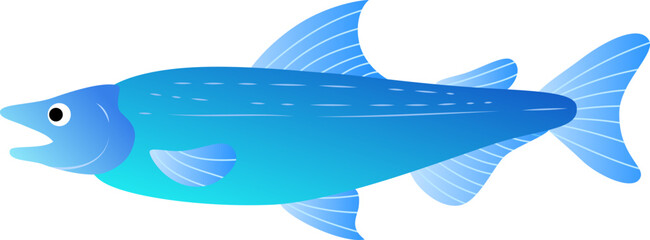 blue fish cartoon element