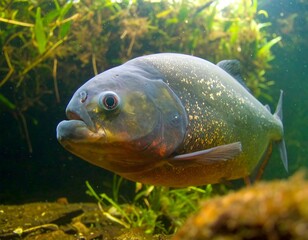 Close-up of a large fish in murky water