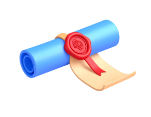 3D Render Sealed Scroll Illustration