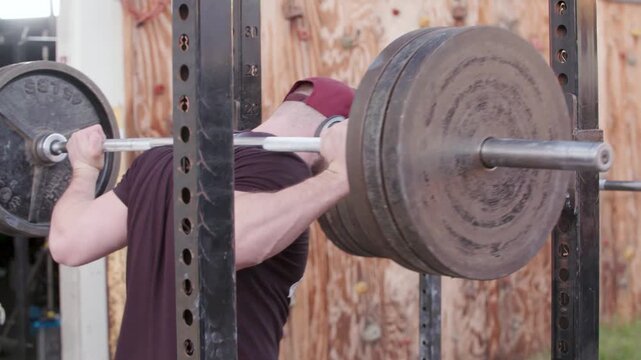 young man lifting weights