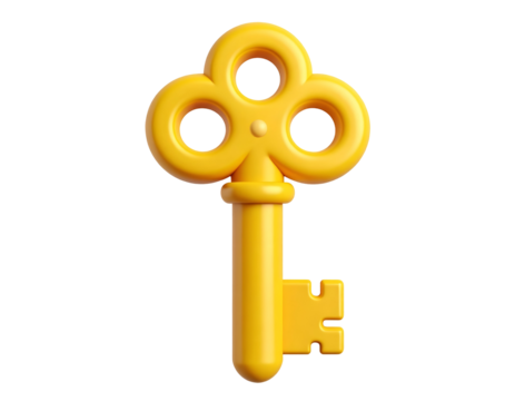 Yellow 3D Key Illustration
