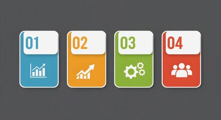 Infographic presentation with four steps for business