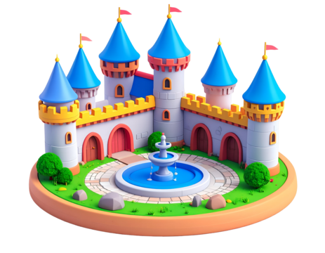 Cartoon Castle 3D Model