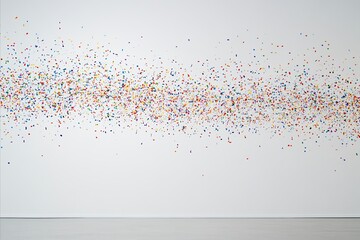 Colorful Confetti Shower on a Blank Wall