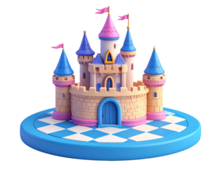 Cartoon Castle 3D Render